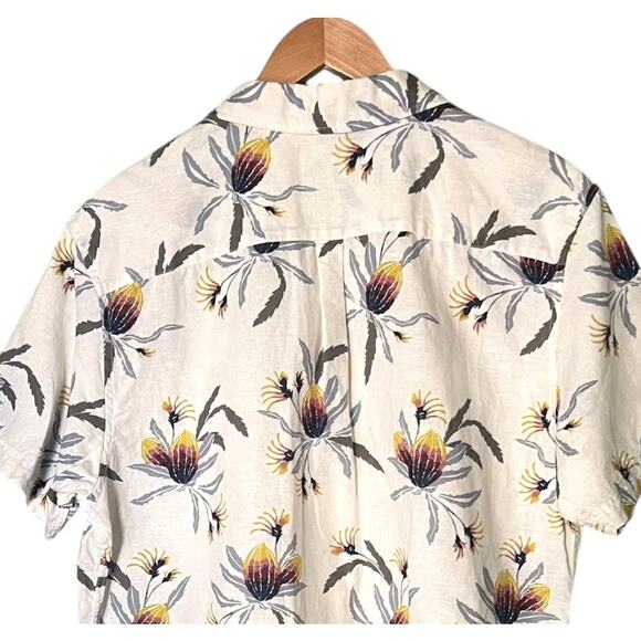 Rip Curl Men's Large Linen Cotton Blend Hawaiian Casual Button-Down Shirt - Picture 5 of 9